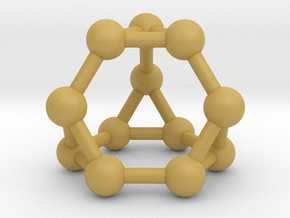 0372 Truncated Tetrahedron V&E (a=1cm) #003 in Tan Fine Detail Plastic