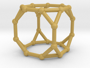 0375 Truncated Cube V&E (a=1cm) #002 in Tan Fine Detail Plastic