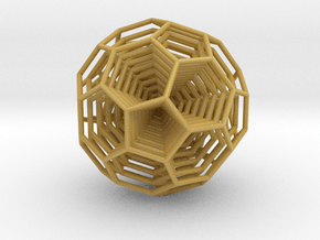0377 8-Grid Truncated Icosahedron #All (5.0 cm) in Tan Fine Detail Plastic