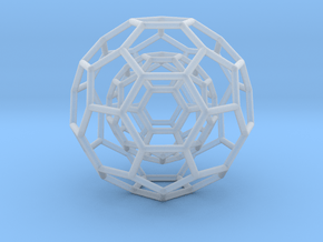 0378 2-Grid Truncated Icosahedron #1#2 (6.3cm) in Clear Ultra Fine Detail Plastic