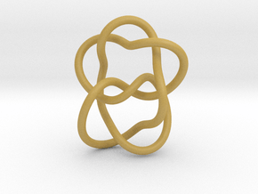 0382 Hyperbolic Knot K6.33 cm:2.30x, 4.22y, 3.53z in Tan Fine Detail Plastic