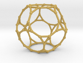 0383 Truncated Dodecahedron V&E (a=1сm) #002 in Tan Fine Detail Plastic