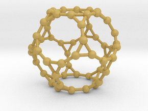 0384 Truncated Dodecahedron V&E (a=1сm) #003 in Tan Fine Detail Plastic