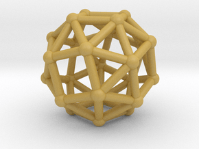 0387 Snub Cube V&E (a=1cm) #002 in Tan Fine Detail Plastic