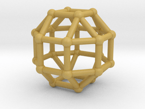 0389 Small Rhombicuboctahedron V&E (a=1cm) #002 in Tan Fine Detail Plastic