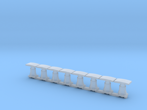 8 Buffers for CIE Container wagon in Clear Ultra Fine Detail Plastic