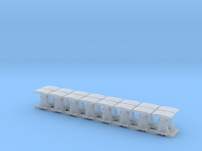 16 Buffers for CIE Container Wagons in Clear Ultra Fine Detail Plastic