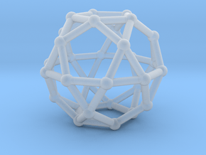 0393 Icosidodecahedron V&E (a=1cm) #002 in Clear Ultra Fine Detail Plastic