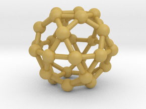 0394 Icosidodecahedron V&E (a=1cm) #003 in Tan Fine Detail Plastic