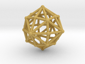 0398 Disdyakis Dodecahedron V&E (a=1cm) #002 in Tan Fine Detail Plastic