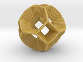 0412 Spherical Truncated Octahedron (d=6cm) #004 in Tan Fine Detail Plastic