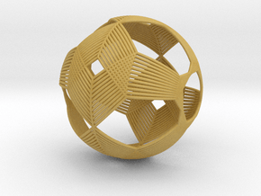 0411 Spherical Truncated Octahedron (d=6cm) #003 in Tan Fine Detail Plastic