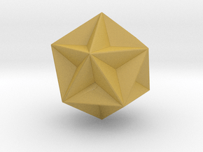 0414 Great Dodecahedron (F&full сolor, 3cm) #001 in Tan Fine Detail Plastic