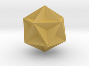 0415 Great Dodecahedron (F&full Color, 8cm) #001 in Tan Fine Detail Plastic