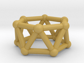 0419 Hexagonal Antiprism (a=1cm) #002 in Tan Fine Detail Plastic