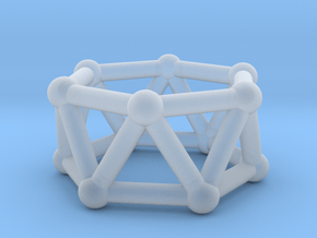 0419 Hexagonal Antiprism (a=1cm) #002 in Clear Ultra Fine Detail Plastic