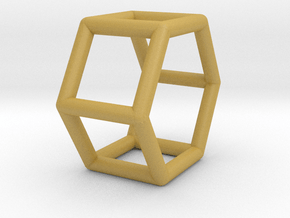 0421 Hexagonal Prism (a=1cm) #001 in Tan Fine Detail Plastic
