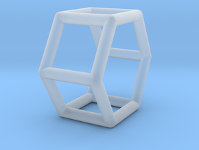 0421 Hexagonal Prism (a=1cm) #001 in Clear Ultra Fine Detail Plastic