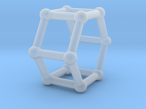 0422 Hexagonal Prism (a=1cm) #002 in Clear Ultra Fine Detail Plastic