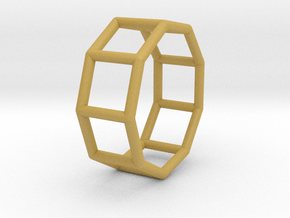 0427 Nonagonal Prism (a=1cm) #001 in Tan Fine Detail Plastic