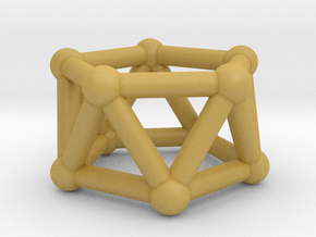 0437 Pentagonal Antiprism (a=1сm) #002 in Tan Fine Detail Plastic