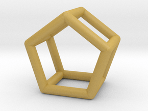0439 Pentagonal Prism (a=1сm) #001 in Tan Fine Detail Plastic