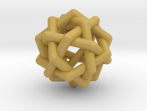 0452 Interwoven Set of Six Pentagons (d=3.3 cm) in Tan Fine Detail Plastic