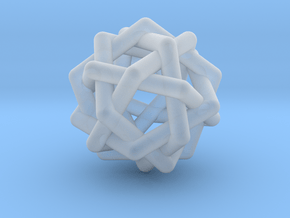 0452 Interwoven Set of Six Pentagons (d=3.3 cm) in Clear Ultra Fine Detail Plastic