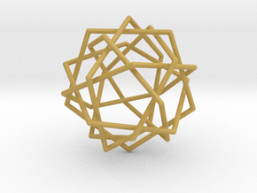 0453 Interwoven Set of Six Pentagons (d=10.0 cm) in Tan Fine Detail Plastic