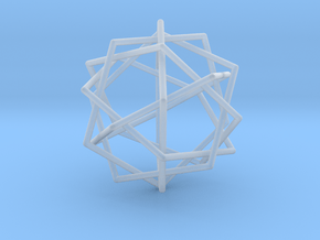0453 Interwoven Set of Six Pentagons (d=10.0 cm) in Clear Ultra Fine Detail Plastic