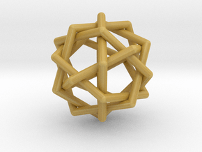 0459 Interwoven Set of Six Pentagons (d=2.8 cm) in Tan Fine Detail Plastic