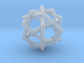 0459 Interwoven Set of Six Pentagons (d=2.8 cm) in Clear Ultra Fine Detail Plastic