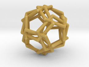 0460 Woven Icosidodecahedron (U24) in Tan Fine Detail Plastic