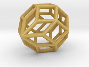  0488 Polar Zonohedron E [6] #001 in Tan Fine Detail Plastic