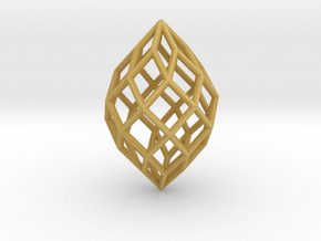 0491 Polar Zonohedron E [7] #001 in Tan Fine Detail Plastic