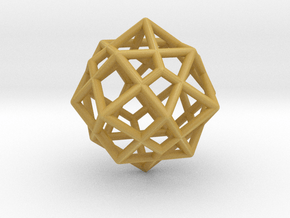 0492 Cuboctahedron + Dual in Tan Fine Detail Plastic