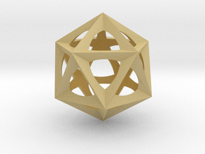 0577 Icosohedron (E, 2.5 cm) in Tan Fine Detail Plastic