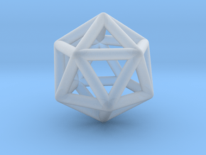 0601 Icosahedron E (a=10mm) #001 in Clear Ultra Fine Detail Plastic