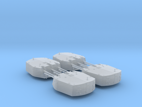 1/600 6"/50 (15.2 cm) BL Mark XXIII Turrets x4 in Clear Ultra Fine Detail Plastic