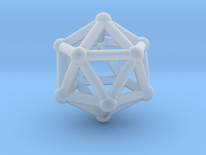 0602 Icosahedron V&E (a=10mm) #002 in Clear Ultra Fine Detail Plastic