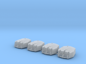 1/700 RN Triple 6" MKXXIII Turrets No Barrels (4)  in Clear Ultra Fine Detail Plastic