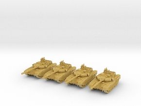 1/285 Scale Russian T-90MS Tank Set (4) in Tan Fine Detail Plastic