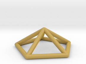 0722 J02 Pentagonal Pyramid E (a=1cm) #1 in Tan Fine Detail Plastic
