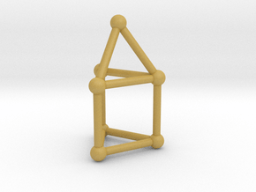 0738 J07 Elongated Triangular Pyramid (a=1cm) #2 in Tan Fine Detail Plastic
