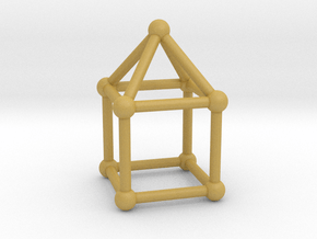 0741 J08 Elongated Square Pyramid V&E (a=1cm) #2 in Tan Fine Detail Plastic
