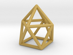 0746 J10 Gyroelongated Square Pyramid (a=1cm) #1 in Tan Fine Detail Plastic