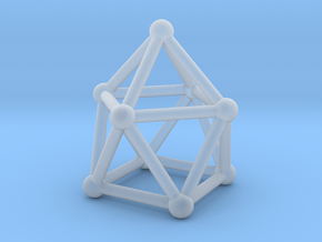 0747 J10 Gyroelongated Square Pyramid (a=1cm) #1 in Clear Ultra Fine Detail Plastic