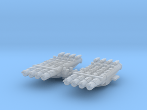1/700 Scale RN WW2 Quad Torpedo Tubes x2 in Clear Ultra Fine Detail Plastic