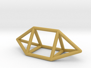 0755 J14 Elongated Triangular Bpyramid (a=1cm) #1 in Tan Fine Detail Plastic