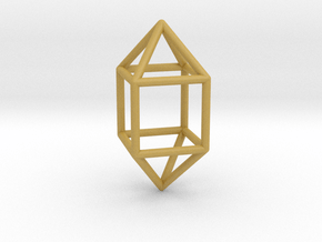 0758 J15 Elongated Square Dipyramid (a=1cm) #1 in Tan Fine Detail Plastic